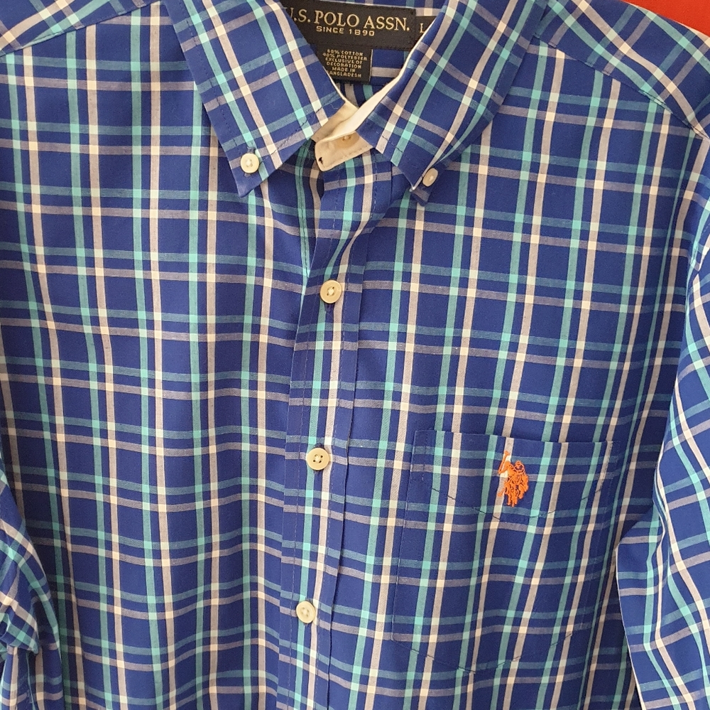 ■U.S. Polo Assn. Large. LS Plaid Shirt